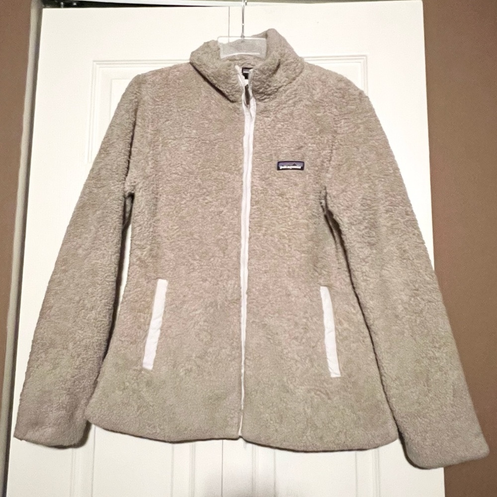 APatagonia Fleece Zip up jacket / Fuzzy Teddy Jacket Tan Large